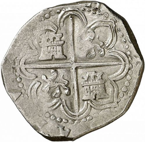 4 Reales Reverse Image minted in SPAIN in 1590D (1556-98  -  FELIPE II)  - The Coin Database
