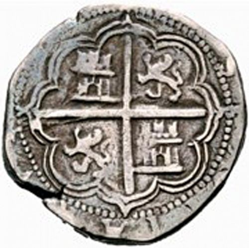4 Reales Reverse Image minted in SPAIN in 1590F (1556-98  -  FELIPE II)  - The Coin Database