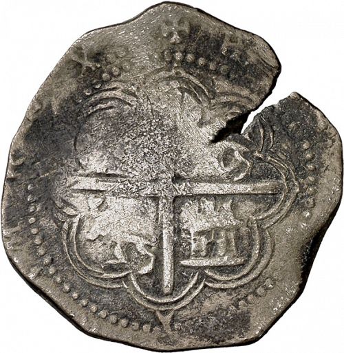 4 Reales Reverse Image minted in SPAIN in 1591F (1556-98  -  FELIPE II)  - The Coin Database