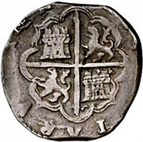 4 Reales Reverse Image minted in SPAIN in 1592F (1556-98  -  FELIPE II)  - The Coin Database