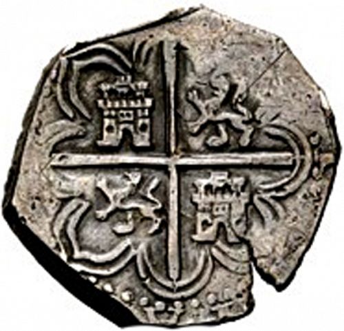 4 Reales Reverse Image minted in SPAIN in 1593B (1556-98  -  FELIPE II)  - The Coin Database