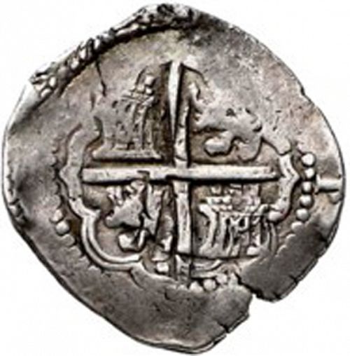 4 Reales Reverse Image minted in SPAIN in 1593C (1556-98  -  FELIPE II)  - The Coin Database