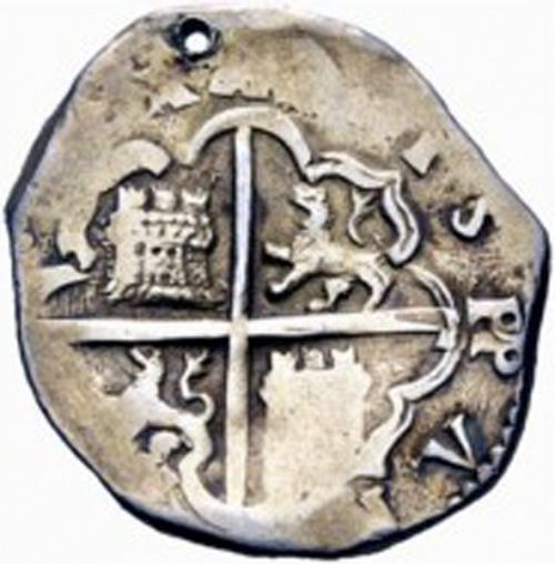 4 Reales Reverse Image minted in SPAIN in 1595D (1556-98  -  FELIPE II)  - The Coin Database