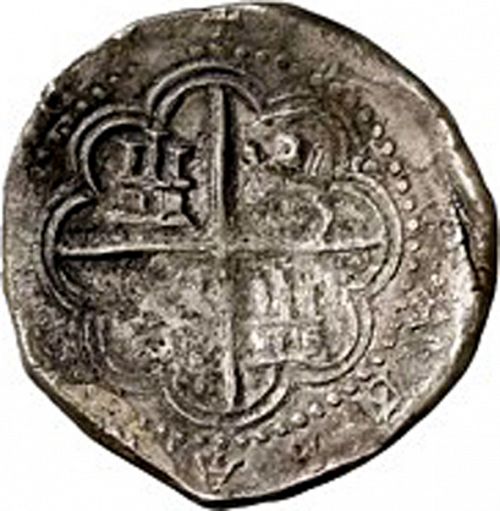 4 Reales Reverse Image minted in SPAIN in 1595F (1556-98  -  FELIPE II)  - The Coin Database