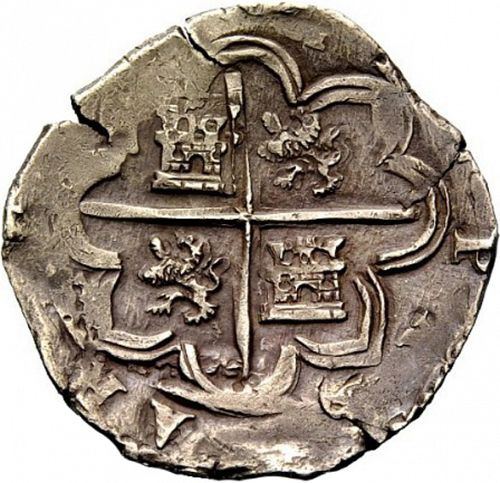 4 Reales Reverse Image minted in SPAIN in 1596FE (1556-98  -  FELIPE II)  - The Coin Database