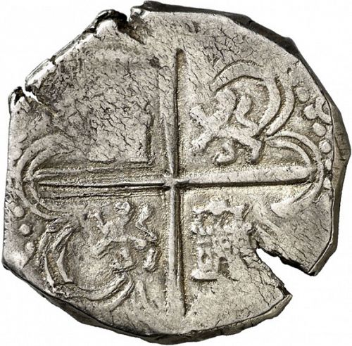 4 Reales Reverse Image minted in SPAIN in 1597B (1556-98  -  FELIPE II)  - The Coin Database
