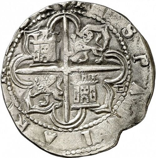 4 Reales Reverse Image minted in SPAIN in ND/D (1556-98  -  FELIPE II)  - The Coin Database