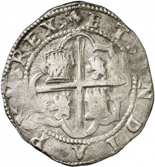 4 Reales Reverse Image minted in SPAIN in ND/L (1556-98  -  FELIPE II)  - The Coin Database