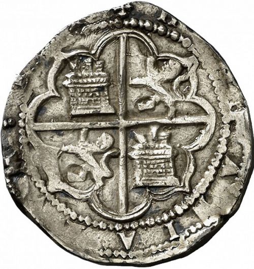 4 Reales Reverse Image minted in SPAIN in ND/M (1556-98  -  FELIPE II)  - The Coin Database