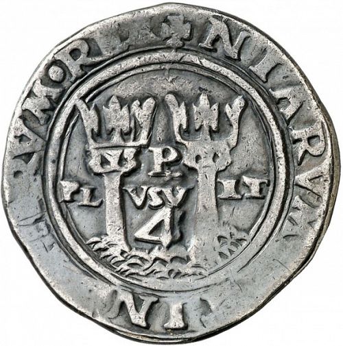 4 Reales Reverse Image minted in SPAIN in ND/R (1556-98  -  FELIPE II)  - The Coin Database