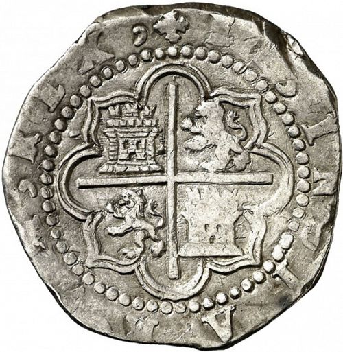 4 Reales Reverse Image minted in SPAIN in ND/R (1556-98  -  FELIPE II)  - The Coin Database