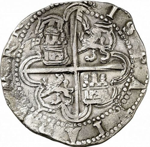 4 Reales Reverse Image minted in SPAIN in ND (1556-98  -  FELIPE II)  - The Coin Database