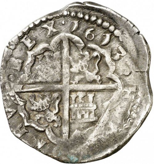 4 Reales Reverse Image minted in SPAIN in 1613C (1598-21  -  FELIPE III)  - The Coin Database