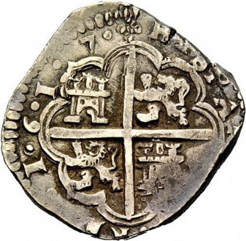4 Reales Reverse Image minted in SPAIN in 1617V (1598-21  -  FELIPE III)  - The Coin Database