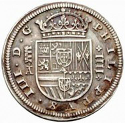 4 Reales Obverse Image minted in SPAIN in 1621A (1621-65  -  FELIPE IV)  - The Coin Database