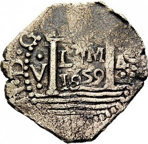 4 Reales Obverse Image minted in SPAIN in 1659V (1621-65  -  FELIPE IV)  - The Coin Database