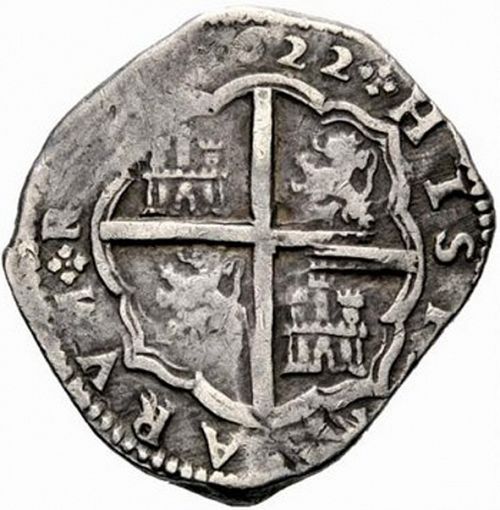4 Reales Reverse Image minted in SPAIN in 1622P (1621-65  -  FELIPE IV)  - The Coin Database