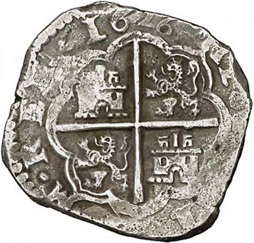 4 Reales Reverse Image minted in SPAIN in 1626V (1621-65  -  FELIPE IV)  - The Coin Database