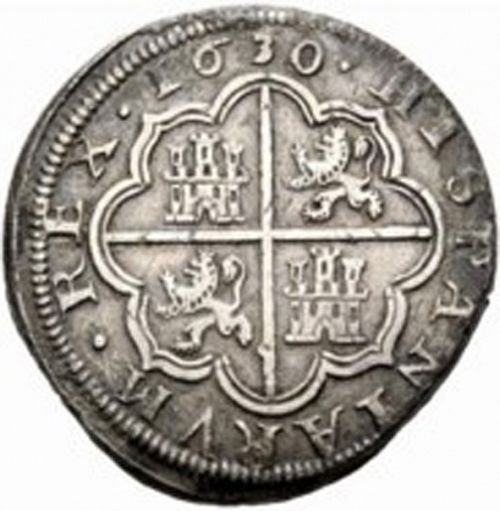 4 Reales Reverse Image minted in SPAIN in 1630P (1621-65  -  FELIPE IV)  - The Coin Database