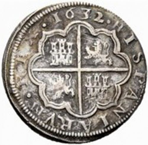 4 Reales Reverse Image minted in SPAIN in 1632R (1621-65  -  FELIPE IV)  - The Coin Database
