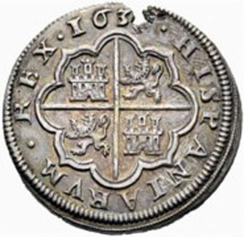 4 Reales Reverse Image minted in SPAIN in 1633R (1621-65  -  FELIPE IV)  - The Coin Database