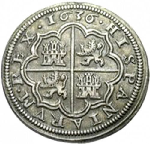 4 Reales Reverse Image minted in SPAIN in 1636R (1621-65  -  FELIPE IV)  - The Coin Database