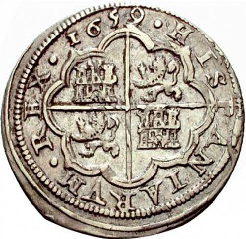 4 Reales Reverse Image minted in SPAIN in 1659BR (1621-65  -  FELIPE IV)  - The Coin Database