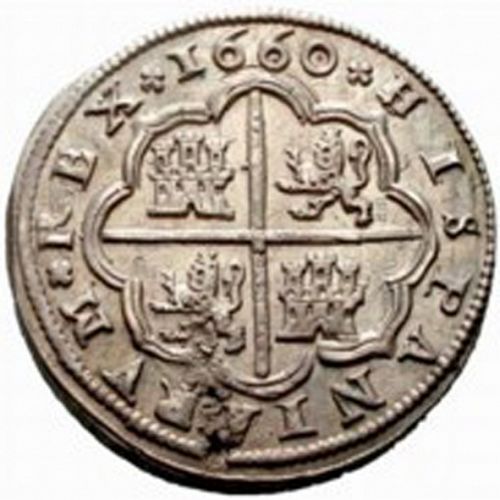 4 Reales Reverse Image minted in SPAIN in 1660BR (1621-65  -  FELIPE IV)  - The Coin Database