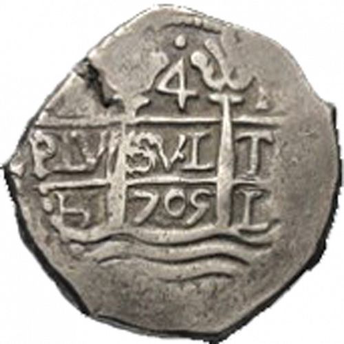 4 Reales Obverse Image minted in SPAIN in 1705H (1700-46  -  FELIPE V)  - The Coin Database