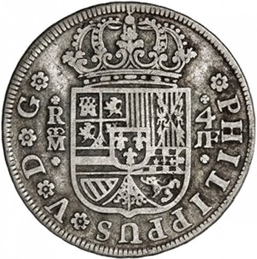 4 Reales Obverse Image minted in SPAIN in 1732JF (1700-46  -  FELIPE V)  - The Coin Database