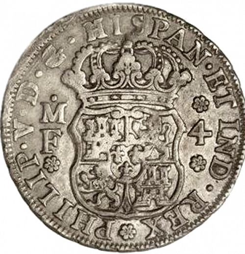 4 Reales Obverse Image minted in SPAIN in 1734MF (1700-46  -  FELIPE V)  - The Coin Database