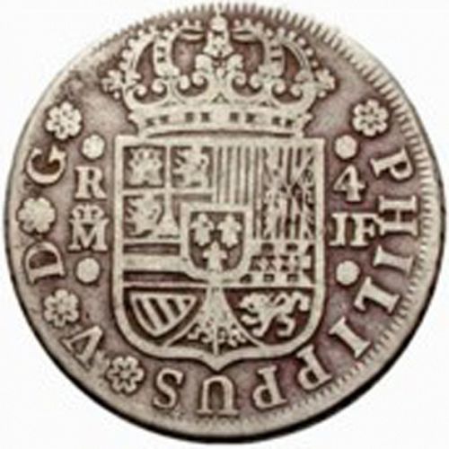 4 Reales Obverse Image minted in SPAIN in 1738JF (1700-46  -  FELIPE V)  - The Coin Database