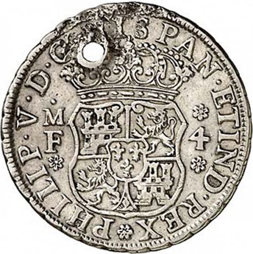 4 Reales Obverse Image minted in SPAIN in 1738MF (1700-46  -  FELIPE V)  - The Coin Database