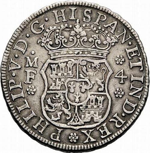 4 Reales Obverse Image minted in SPAIN in 1744MF (1700-46  -  FELIPE V)  - The Coin Database