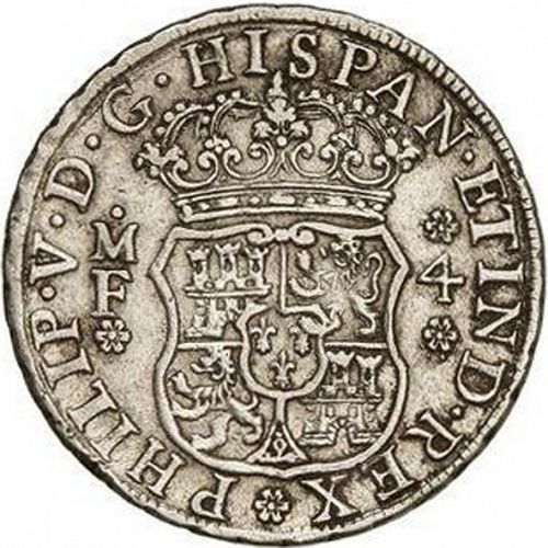 4 Reales Obverse Image minted in SPAIN in 1745MF (1700-46  -  FELIPE V)  - The Coin Database