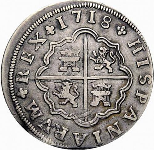 4 Reales Reverse Image minted in SPAIN in 1718M (1700-46  -  FELIPE V)  - The Coin Database