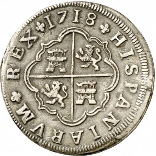 4 Reales Reverse Image minted in SPAIN in 1718M (1700-46  -  FELIPE V)  - The Coin Database