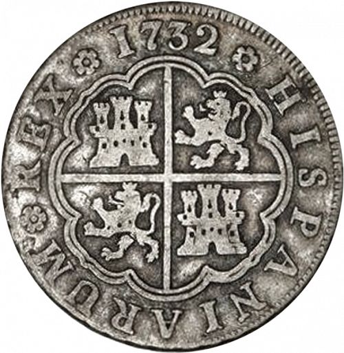 4 Reales Reverse Image minted in SPAIN in 1732JF (1700-46  -  FELIPE V)  - The Coin Database
