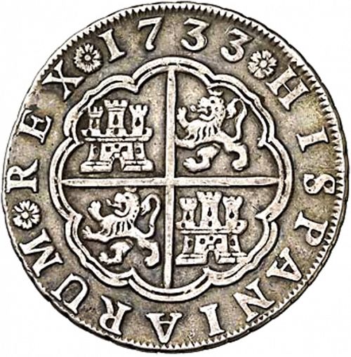 4 Reales Reverse Image minted in SPAIN in 1733PA (1700-46  -  FELIPE V)  - The Coin Database
