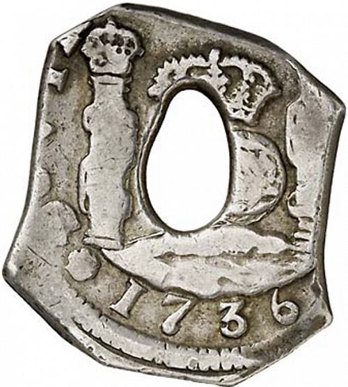 4 Reales Reverse Image minted in SPAIN in 1736J (1700-46  -  FELIPE V)  - The Coin Database