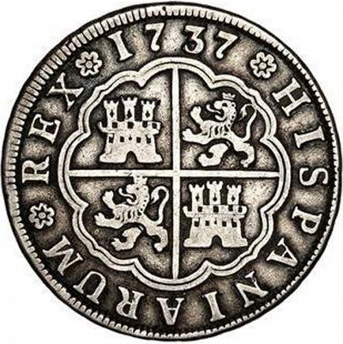 4 Reales Reverse Image minted in SPAIN in 1737JF (1700-46  -  FELIPE V)  - The Coin Database