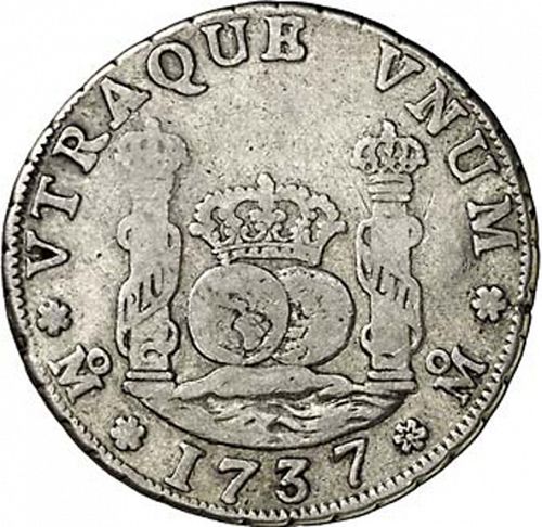 4 Reales Reverse Image minted in SPAIN in 1737MF (1700-46  -  FELIPE V)  - The Coin Database