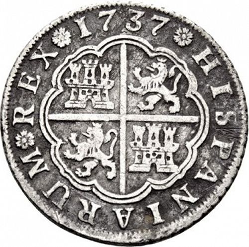 4 Reales Reverse Image minted in SPAIN in 1737PJ (1700-46  -  FELIPE V)  - The Coin Database