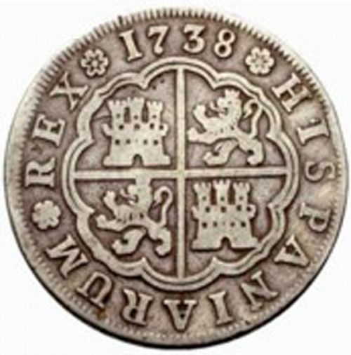 4 Reales Reverse Image minted in SPAIN in 1738JF (1700-46  -  FELIPE V)  - The Coin Database
