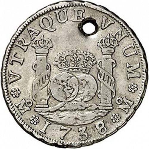 4 Reales Reverse Image minted in SPAIN in 1738MF (1700-46  -  FELIPE V)  - The Coin Database
