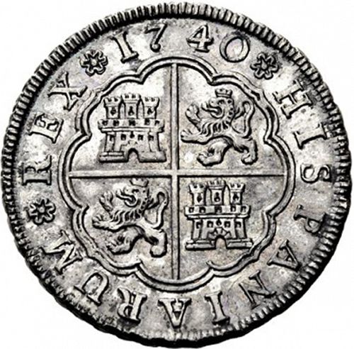 4 Reales Reverse Image minted in SPAIN in 1740JF (1700-46  -  FELIPE V)  - The Coin Database