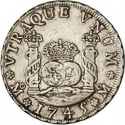 4 Reales Reverse Image minted in SPAIN in 1745MF (1700-46  -  FELIPE V)  - The Coin Database