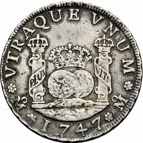 4 Reales Reverse Image minted in SPAIN in 1747MF (1700-46  -  FELIPE V)  - The Coin Database