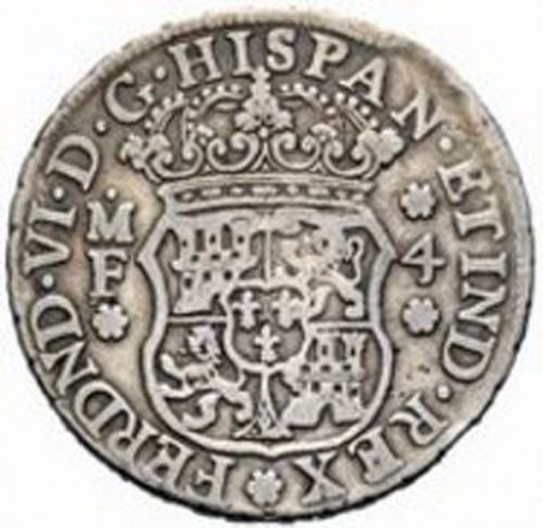 4 Reales Obverse Image minted in SPAIN in 1747MF (1746-59  -  FERNANDO VI)  - The Coin Database