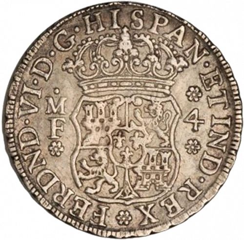 4 Reales Obverse Image minted in SPAIN in 1752MF (1746-59  -  FERNANDO VI)  - The Coin Database